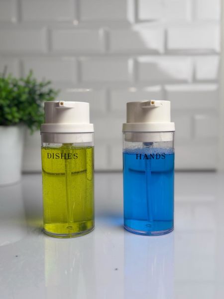 Okyanus Home Beyaz Deluxe Yuvarlak 2'li Şeffaf Sıvı Sabunluk