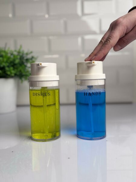 Okyanus Home Beyaz Deluxe Yuvarlak 2'li Şeffaf Sıvı Sabunluk