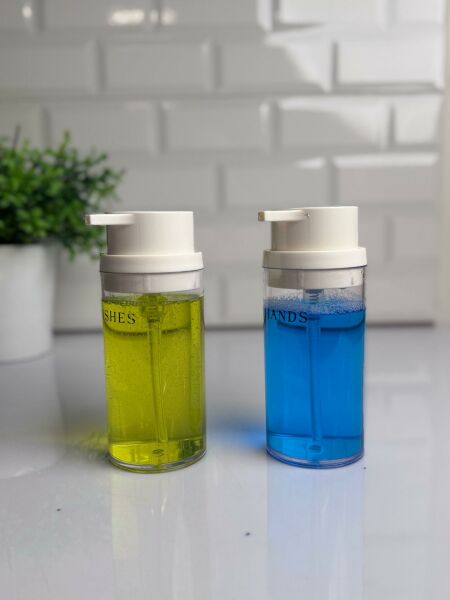 Okyanus Home Beyaz Deluxe Yuvarlak 2'li Şeffaf Sıvı Sabunluk