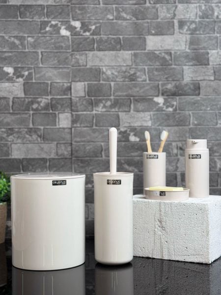Okyanus Home Bej Yuvarlak 5'li Banyo Seti