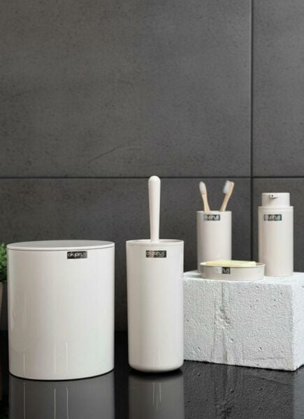 Okyanus Home Bej Yuvarlak 5'li Banyo Seti