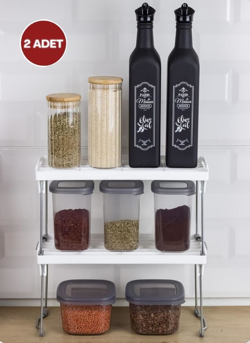 Okyanus Home Metal Ayaklı Tek Katlı Pratik Raf Düzenleyici 14x30