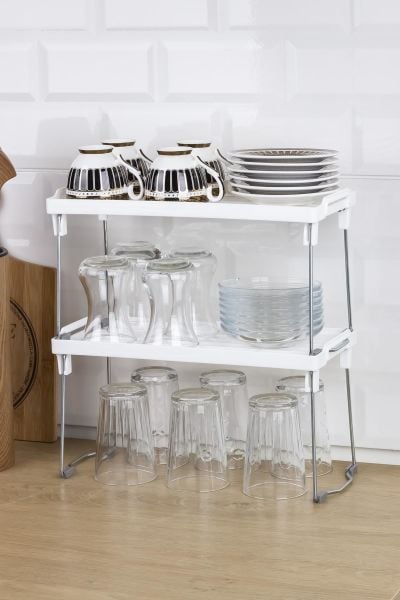 Okyanus Home Metal Ayaklı Tek Katlı Pratik Raf Düzenleyici 14x30