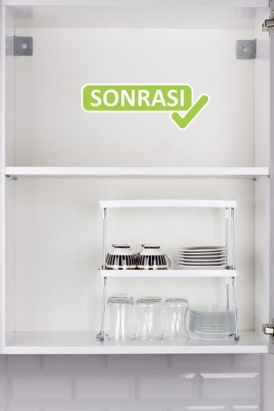 Okyanus Home Metal Ayaklı Tek Katlı Pratik Raf Düzenleyici 14x30