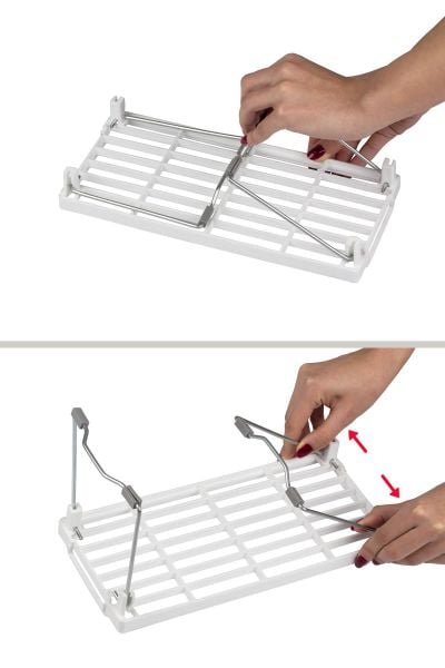 Okyanus Home Metal Ayaklı Tek Katlı Pratik Raf Düzenleyici 14x30