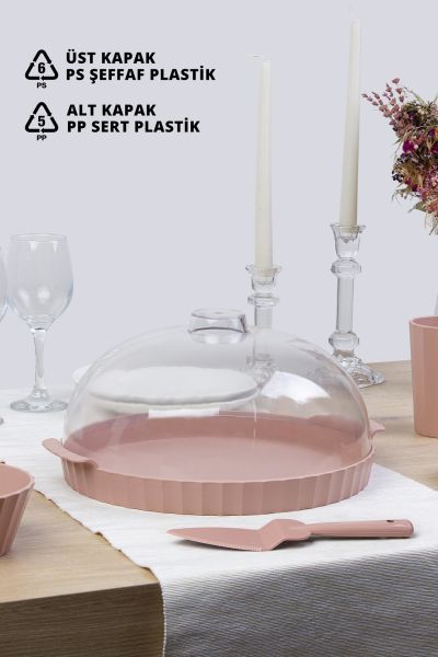 Okyanus Home Coliseum Pudra Yuvarlak Kek - Pasta Fanusu