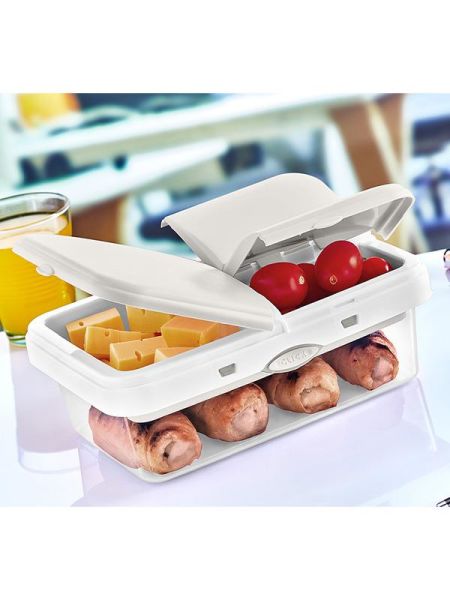 Okyanus Home Bej-Şeffaf 4 bölmeli Clickli Lunch Box
