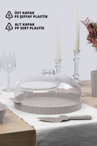 Okyanus Home Coliseum Vizon Yuvarlak Kek - Pasta Fanusu