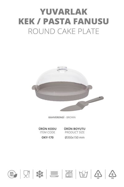 Okyanus Home Coliseum Vizon Yuvarlak Kek - Pasta Fanusu