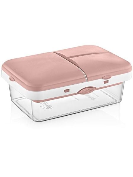 Okyanus Home Pembe-Şeffaf 4 bölmeli Clickli Lunch Box
