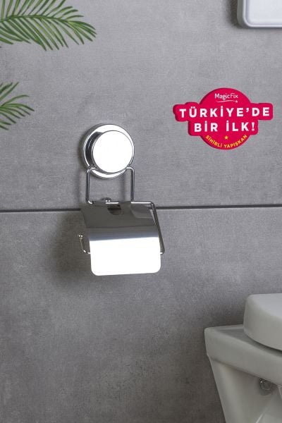Okyanus Home Magic Fix Kapaklı Tuvalet Kağıtlık -İz Bırakmayan Sihirli Yapışkan