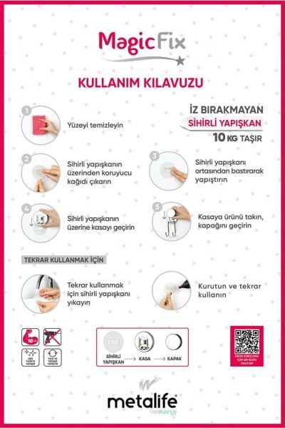 Okyanus Home Magic Fix Kapaklı Tuvalet Kağıtlık -İz Bırakmayan Sihirli Yapışkan