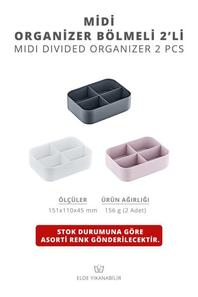 Okyanus Home Midi Bölmeli 2 Adet Çok Amaçlı Organizer