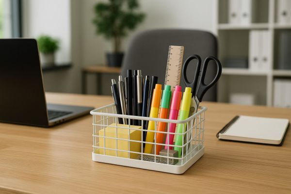 Okyanus Home Dikdörtgen Beyaz Metal Organizer Sepet Mini 13,5x23 Cm