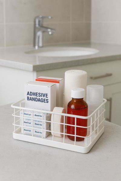 Okyanus Home Dikdörtgen Beyaz Metal Organizer Sepet Midi 16x26 Cm