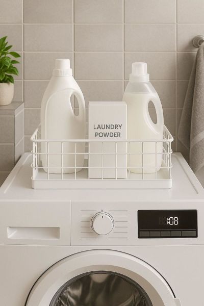Okyanus Home Dikdörtgen Beyaz Metal Organizer Sepet Maxi 18x33 Cm