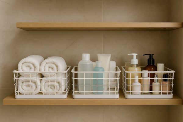 Okyanus Home Dikdörtgen Beyaz Metal Organizer Sepet Maxi 18x33 Cm