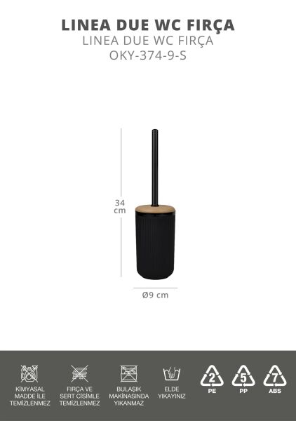 Okyanus Home Linea Due Siyah WC Fırçalık