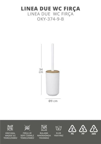 Okyanus Home Linea Due Beyaz WC Fırçalık