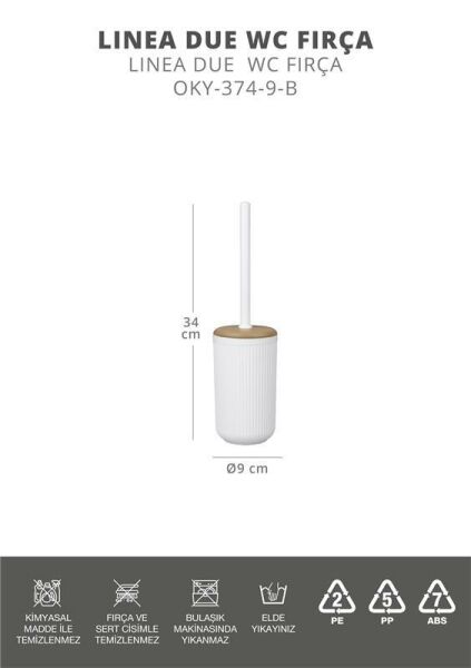 Okyanus Home Linea Due Kırık Beyaz WC Fırçalık