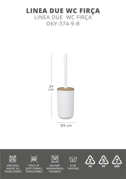 Okyanus Home Linea Due Kırık Beyaz WC Fırçalık