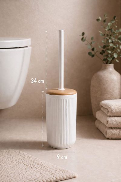 Okyanus Home Linea Due Kırık Beyaz WC Fırçalık