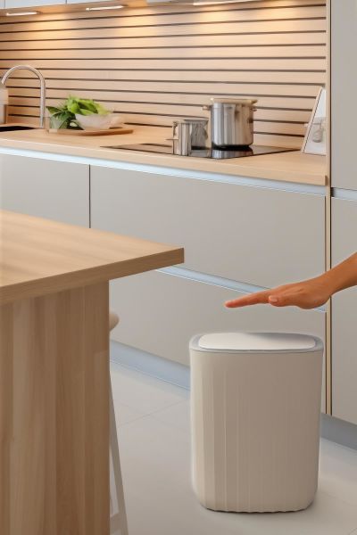 Okyanus Home Hareket Sensörlü 12lt Kırık Beyaz Çöp Kovası