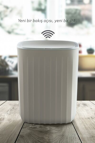 Okyanus Home Hareket Sensörlü 12lt Kırık Beyaz Çöp Kovası