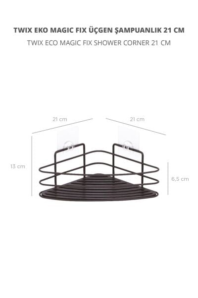 Okyanus Home Twix Siyah Eko Magic Fix Üçgen Şampuanlık - 21 cm