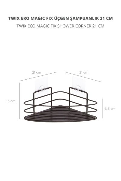 Okyanus Home Twix Siyah Eko Magic Fix Üçgen Şampuanlık - 21 cm