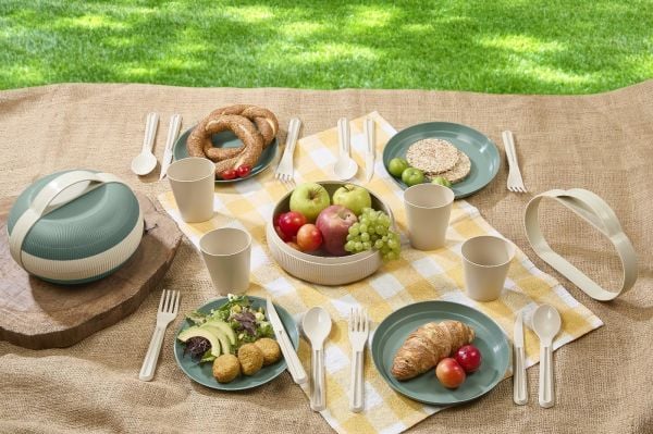 Okyanus Home 21 Parça Pratik Ufo Piknik Seti Yeşil-Krem