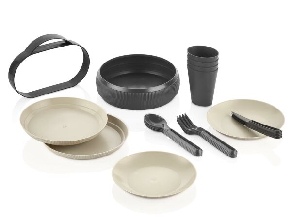 Okyanus Home 21 Parça Pratik Ufo Piknik Seti Antrasit-Krem