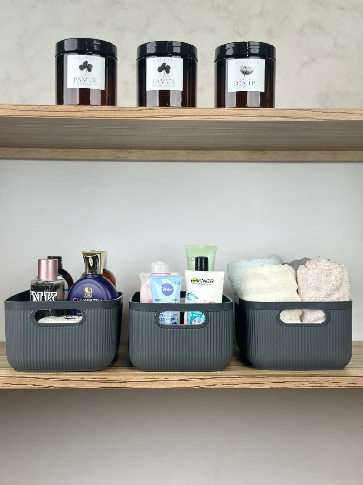 Okyanus Home Linea Smart Box Antrasit 3'lü Set 2400 Ml