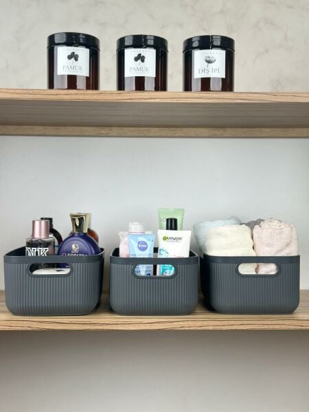 Okyanus Home Linea Smart Box Antrasit 3'lü Set 2400 Ml