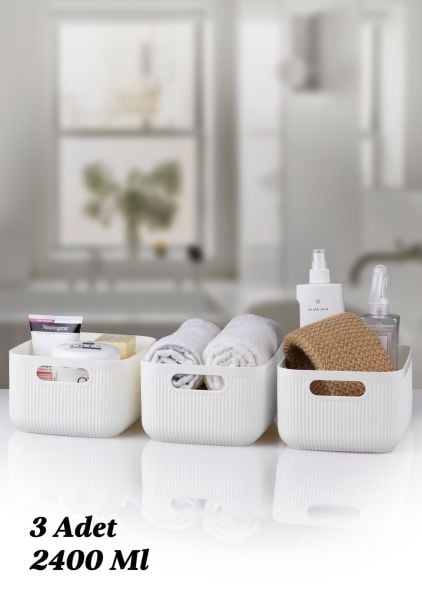 Okyanus Home Linea Smart Box Beyaz 3'lü Set 2400 Ml