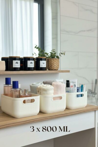 Okyanus Home Linea Smart Box Beyaz 3'lü Set 2400 Ml