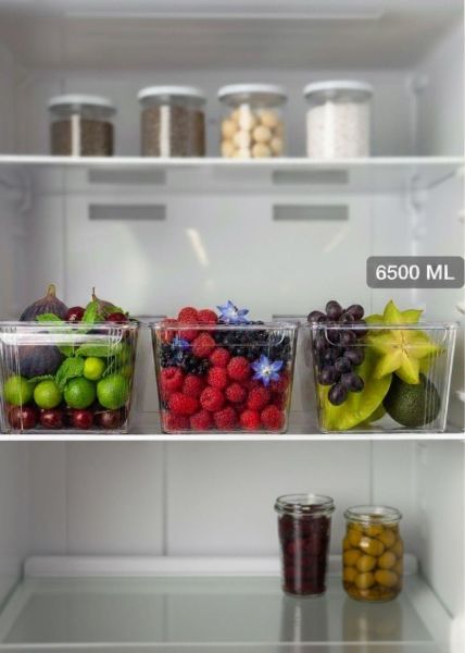 Okyanus Home 3'lü Kapaksız Şeffaf Buzdolabı Organizeri ve Saklama Kabı 6500ML