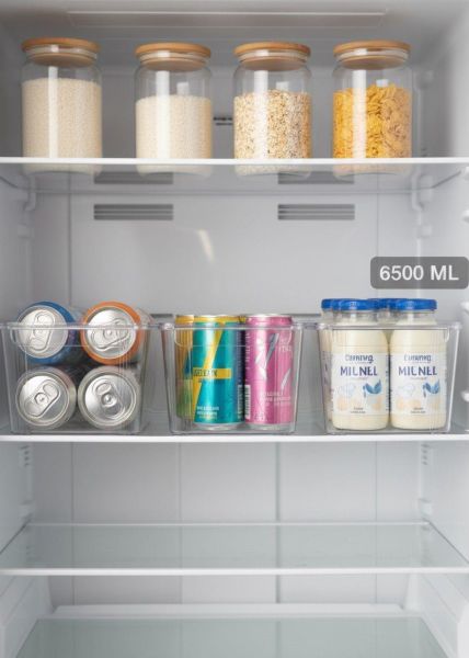 Okyanus Home 3'lü Kapaksız Şeffaf Buzdolabı Organizeri ve Saklama Kabı 6500ML