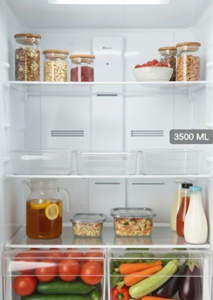 Okyanus Home 3'lü Kapaksız Şeffaf Buzdolabı Organizeri ve Saklama Kabı 3500ML