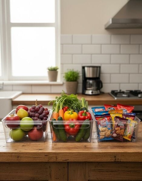 Okyanus Home 3'lü Kapaksız Şeffaf Buzdolabı Organizeri ve Saklama Kabı 4500ML