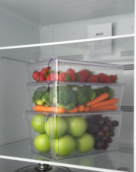 Okyanus Home 3 Boy Kapaklı Şeffaf Buzdolabı Organizeri ve Saklama Kabı 3'lü 3500ML-4500ML-6500ML