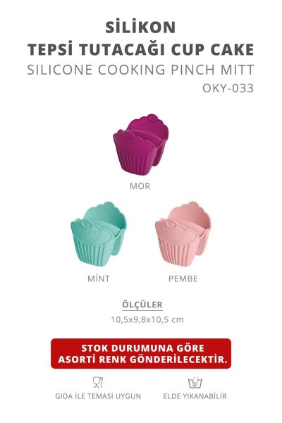 Okyanus Home Silikon Cupcake Isı Yalıtımlı 2'li Fırın Eldiveni