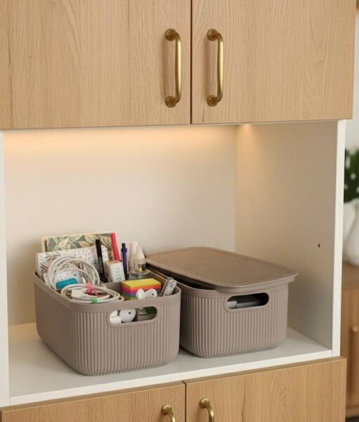 Okyanus Home Linea Smart Box Vizon 2,4 Lt 2 Adet Kapaklı Çok Amaçlı Saklama Kutusu