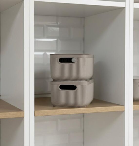 Okyanus Home Linea Smart Box Vizon 2,4 Lt 2 Adet Kapaklı Çok Amaçlı Saklama Kutusu