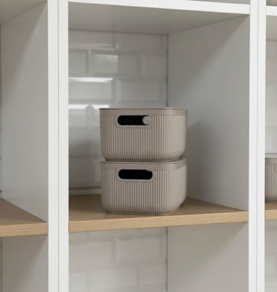 Okyanus Home Linea Smart Box Vizon 2,4 Lt 2 Adet Kapaklı Çok Amaçlı Saklama Kutusu