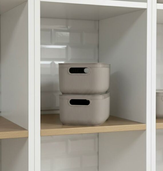 Okyanus Home Linea Smart Box Vizon 2,4 Lt 2 Adet Kapaklı Çok Amaçlı Saklama Kutusu