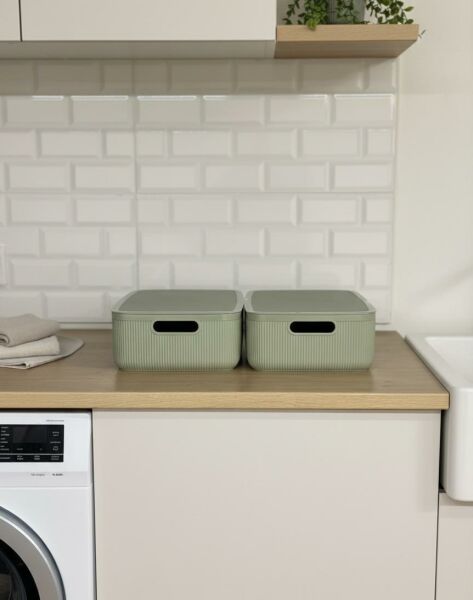 Okyanus Home Linea Smart Box Yeşil 4,5 Lt 2 Adet Kapaklı Çok Amaçlı Saklama Kutusu