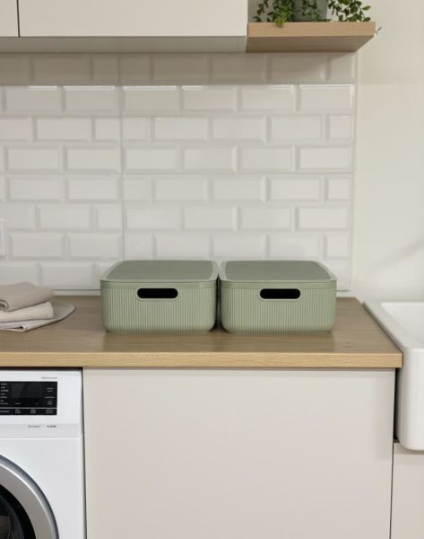 Okyanus Home Linea Smart Box Yeşil 4,5 Lt 2 Adet Kapaklı Çok Amaçlı Saklama Kutusu