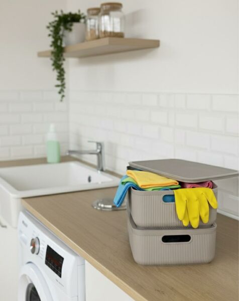 Okyanus Home Linea Smart Box Vizon 4,5 Lt 2 Adet Kapaklı Çok Amaçlı Saklama Kutusu