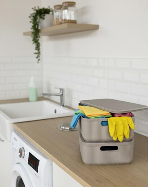 Okyanus Home Linea Smart Box Vizon 4,5 Lt 2 Adet Kapaklı Çok Amaçlı Saklama Kutusu